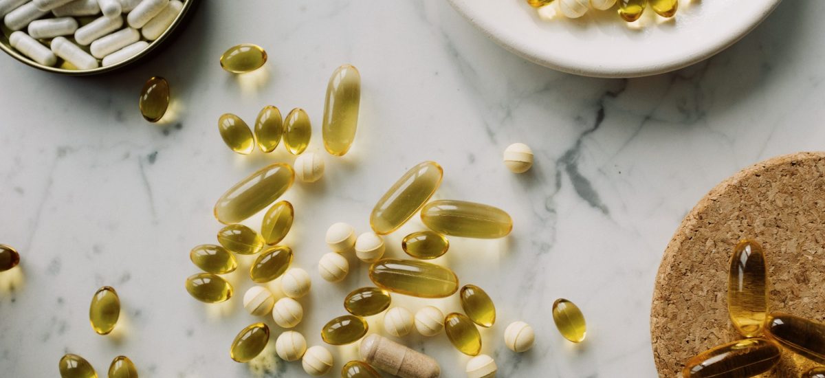 supplements on a marble table